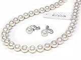 花珠貝パールネックレスイヤリングセット80mm珠長さ42cmタイプジュエリー日本製ギフトラッピング済み 