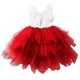 Blesiya 全５サイズ　赤ちゃん　ワンピース　繊細な　多層　特別な - 赤, 1T