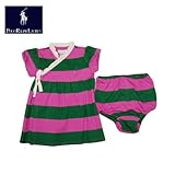 ＲＡＬＰＨ ＬＡＵＲＥＭ【ラルフローレン】ＢＡＢＹ  ボーダーワンピース/ピンク・グリーン/インナーパンツ付き