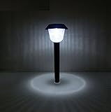 Rush.C ガーデンライト LEDライト ソーラーパネル搭載 白色 電球色【Rush.Cオリジナルハンカチセット】 426 (白色)