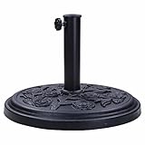 ReaseJoy パラソルベース 9kg 円型 アンティーク調 ローズ パラソルスタンド パラソル用 ブラック