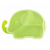 ベビー ランチプレート 子供用 皿 蓋付き かわいい 象キャラクター グリーン
