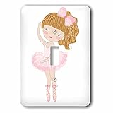 3dローズAnne Marie Baugh – Illustrations – Cute Little DancingバレリーナLittle Girl Illustration – 照明スイッチカバー
