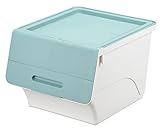 【積重ね収納ボックスまとめ買いセット】 フロック 30 深型 ブルー/ホワイト 4個セット