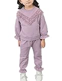 Candykids 子供服 女の子 ジャージ トップス パンツ 上下 セットアップ キッズ ガールズ スウェット パーカー 長袖 ダンス スポーツ (90cm, パープル)