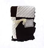 Patchwork Collection Fleece and Minky Baby Blanket (Beige/Chocolate) by SL Baby Collection