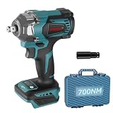 ONEVAN インパクトレンチ 18v 充電式 電動インパクトレンチ 18vマキタ 互換可能 緩めトルク700N・m 締め付けトルク630N・m 正逆転両用 4速切り替え LEDライト付き 無段変速 18vインパクト 電動インパクト 電動レンチ タイヤ交換 (青い, 450NM+バッテリー*2)
