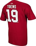 Jonathan Toewsシカゴブラックホークス赤リーボック大人用Gametime Twill Player Tシャツ L レッド