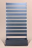プランタボックス付コンフォートフェンス 幅90センチｘ高さ180センチ 板間隔3センチ ダークブラウン
