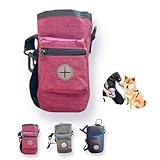 Irotoridori 犬 マナーポーチ ウンチ袋付 トリーツポーチ 犬散歩バック ショルダー お散歩バッグ 散歩用バッグ (ピンク)