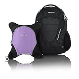 Obersee Oslo Diaper Bag Backpack with Detachable Cooler, Black / Purple by Obersee