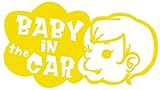 Baby in the car 　ベービーインザカー　赤ちゃんが乗ってますステッカー (黄色YELLOW)