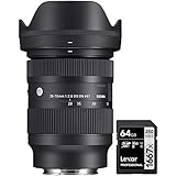 Sigma 592965 28-70mm F2.8 DG DN コンテンポラリー ズームレンズ フルフレーム ソニー Eマウントバンドル Lexar Professional SDHC/SDXC 1667x UHS-II 64GB メモリーカード付き