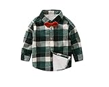 Cute Minor　　子供　シャツ　男の子　　キッズ　チェックシャツ チェック柄 子供服 長袖 　蝶結び付け　綿 コットン カコイイ　シャギー 暖かい 厚手 カジュアル シャツ 通学 通園　開襟シャ