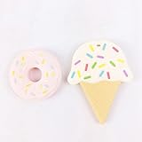 Mamimami Home はがため　赤ちゃんの噛の玩具　シリコーン製　アイスクリームトドーナツ 歯固め おしゃぶり 歯茎をマッサージ 出産祝い 誕生日 誕生祝い 幼児プレゼント 2個/ゼント [BP