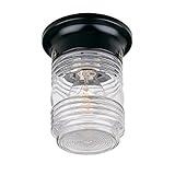 High Quality 101BK Builder's Choice Collection 1-Light Ceiling Mount Outdoor Light Fixture, Matte Bl