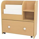 ネイキッズ おもちゃ箱付き絵本ラック 幅80cm ナチュラル KDR-2140NA