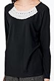【 アウトレット 】 Angeliebe エンジェリーベ シフォン ＆ パール 風 飾り 付 トップ M ブラック