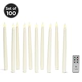 スムースアイボリー テーパーキャンドル 常灯 Set of 100 LC003800