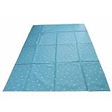 Large Highchair No Mess Splash Mat/Table Protector -Aqua Blue With White Polkadots by Baby Best Buys