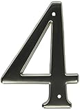 Baldwin 90674.150.CD 4.75-Inch House Number-4 Satin Nickel [並行輸入品]