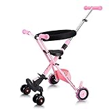 赤ちゃんの子供の三輪車のトローリーアルミニウム合金シンプルな軽量折りたたみピンク - 766 (色 : C)