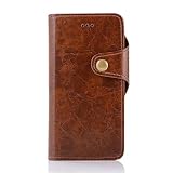 For Iphone 7 / 6s / 6 4.7インチ、oksale PUレザーフリップカードスロットウォレット保護スキンケースカバー ブラウン LE