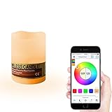 ミニスマートワイヤレスBluetoothの色を変更するRGBW LED無炎キャンドルランプライトウェディングデコレーション
