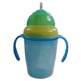 Supplylink ベビー ストローコップ 子供 水ボトル ハンドル付き 二重絶縁 断熱 230ml 全5色 - ブルー【対象月齢:0-36ヶ月頃】