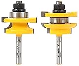Yonico 12241q ラウンドオーバー レール&スタイル ルータービット 2本組セット 軸径6.35mm (1/4インチ)