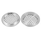 uxcell　ホームハードウェア　シルバートーン　ステンレス鋼　丸型　エアーベントルーバー