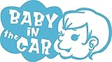 Baby in the car 　ベービーインザカー　赤ちゃんが乗ってますステッカー (ｽｶｲﾌﾞﾙｰSKY BLUE)