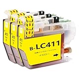 brother用インクカートリッジブラザー用LC411互換プリンターインクLC411YイエローY 3本セット対応機種：DCP-J526N/J528N/J914N/J915N/J926N-W/J926N-W/B /J928N-B/J1800N/ MFC-J904N/J905N/J739DN/DWN /J939DN/DWN大阪インク