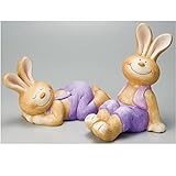 【２種セット販売】エイチツーオー　305　お庭やお部屋を素敵に飾ります。パステルカントリーラビット　ブレイキング　一体　サイズ：約23x16xH32cm