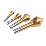 4本入り 面取りドリルビット 面取りチゼルドリルビット 高速度鋼製　面取りカッター　穴開タイプ　バリ取り