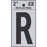 hy-ko rv-25 / Rビニールself-stick Reflective with Letter R、2、"ブラック