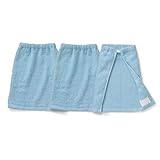 [ベルメゾン] タオルエプロン セット 3枚 同色 食事用スタイ・エプロン ブルー ショート