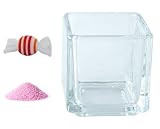 花市場直送便 ミニチュアガラス キャンディー & カラーサンド ラベンダー & 植え込み用グラス ニューブロックS