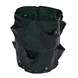 成長バッグ庭の植え付けコンテナ根ポーチストロベリーハーブのための8つのサイドポケット付きのベッドを上げるフラワーポテト、ニンジン、トマト、タマネギ野菜屋内野外