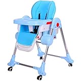プラスチックハイチェアベビーダイニングチェア4輪折り畳み式チャイルド椅子3ヶ月以上に適した高低調整 (色 : 2＃)