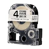 【インクのチップス】キングジム対応 テプラPRO用互換 ST4KW 互換テープ 強粘着 透明/黒文字 4mm(テープ幅) 1個