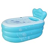 WENJUN 大人用インフレータブルバスタブ折りたたみバスタブコットンボトムパッド付きクイーンバスタブ付きの子供用バスタブ ( 色 : 青 , サイズ さいず : 130*80*48cm )