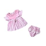 ベイビー服 ワンピース　夏 プリンセスドレス Pojour 女の子服　1-6歳子供かわいいスカート 綿 通気 ピンク(80cm)
