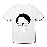 星 ２～６歳子供 男女兼用 半袖 ティー Tシャツ メガネ 髭 男 専門家 White 5-6 Toddler