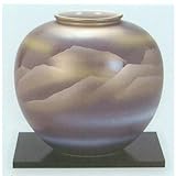 九谷焼　N19-06　木台付　花瓶　6号　金連山　19×18.5cm　化粧箱