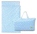 エムール 洗える『お昼寝 ベビー布団 5点セット 園児用』 持ち運べる バッグ付き 水玉柄ブルー
