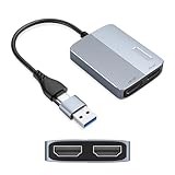 USB Type C HDMI変換アダプタ USB/Type C to HDMI ケーブル ディスプレイアダプタ Type-CとUSB両対応 1080P対応 2画面同時に共有可能 拡張機能 小型軽量 録画 (s)
