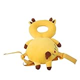 Honel 赤ちゃん ごっつん防止 ケガ防止 頭の保護 乳幼児用 可愛い 衝撃防止 リュック 帽子 イエロー きりん