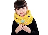 ベビーマフラー　暖かいニットネックウォーマー女の子 　可愛いガールススヌード 　秋冬 防寒 防風 (イエロー)