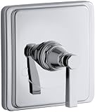 KOHLER K-T13173-4A-CP Pinstripe Pure Thermostatic Valve Trim, Lever Handle, Valve Not Included, Poli